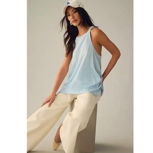 Anthropologie Pilcro Hankey-hem Swing Tank Top. Blue Stripe XXS